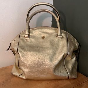 [Tory Burch] Metallic Gold Leather Handbag